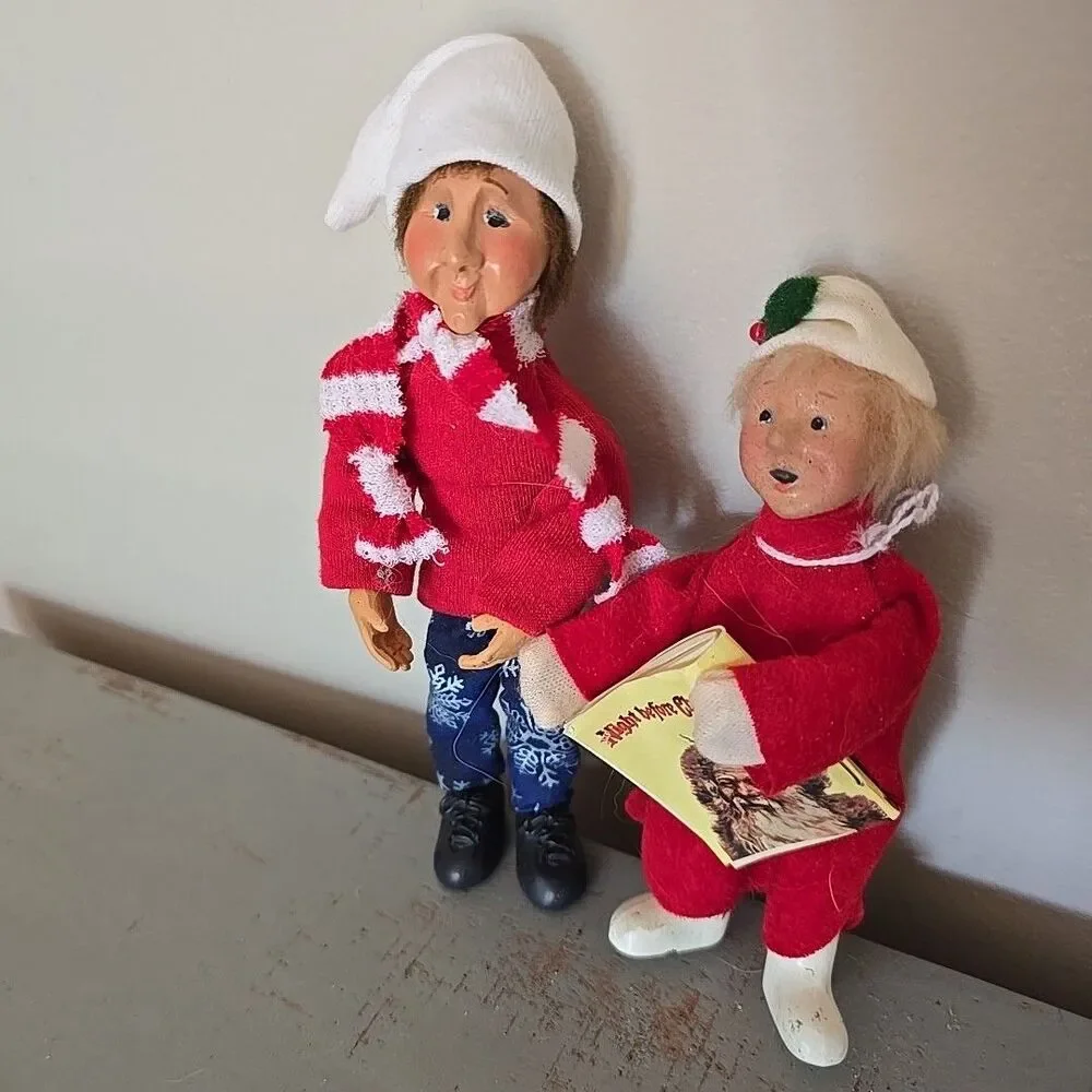 Kindles Couple Night Before Christmas 1982 Byers Choice Bendable Sit Or Stand